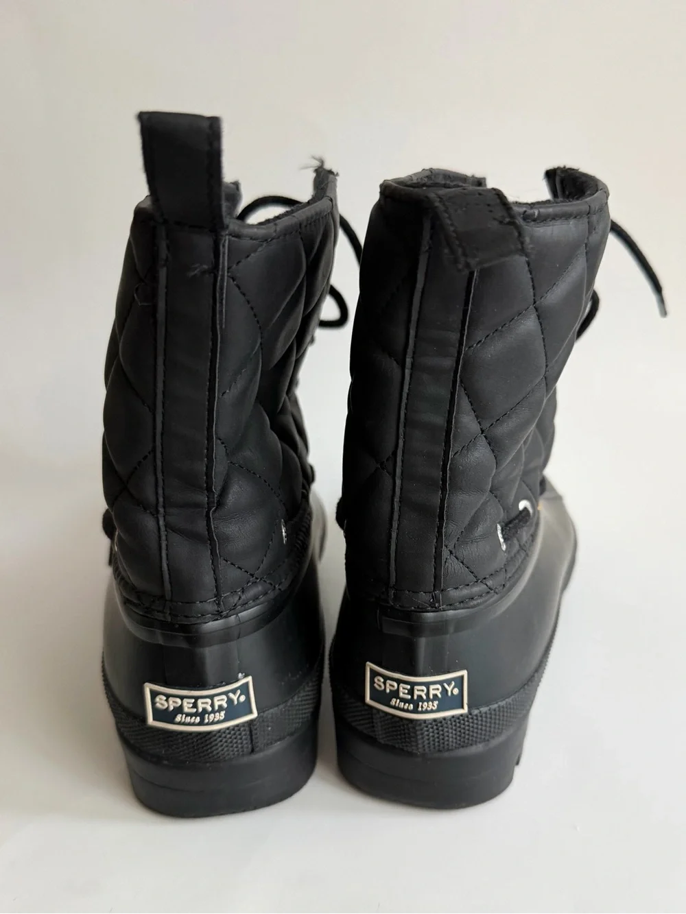 Sperry Women’s Gosling Quilted Black Waterproof Duck Boots Size 8 Style STS83693